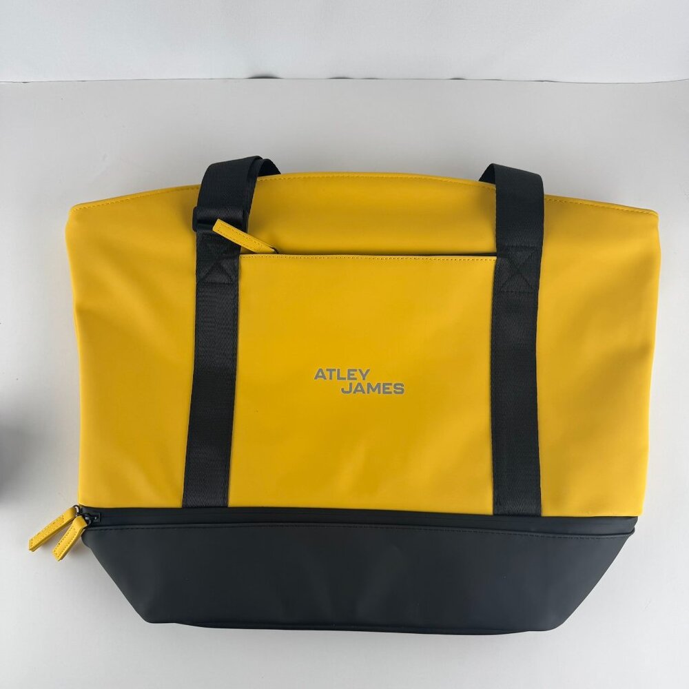 NWT Atley James Bradshaw Travel Tote Yellow and Black Adjustable handle strap